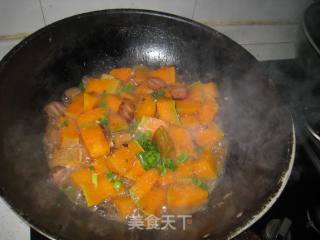 豆豉腊肉焖南瓜的做法步骤：9