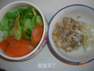 扇贝炒西兰花根的做法步骤：3