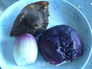 凉拌紫甘蓝卤肉拼盘的做法步骤：1