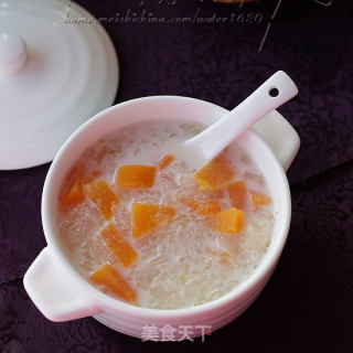 美容甜品——椰香木瓜炖雪蛤的做法步骤：9