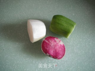 三色萝卜花的做法步骤：1