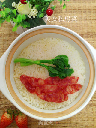 广味香肠煲仔饭的做法步骤：6