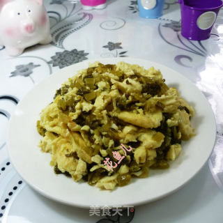 雪菜炒鸭蛋的做法步骤：9