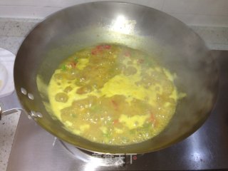 咖喱虾仁豆腐的做法步骤：3