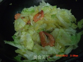 大头菜炒虾的做法步骤：9