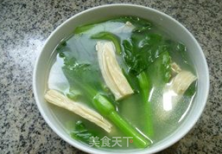 上汤腐竹菜芯的做法步骤：9