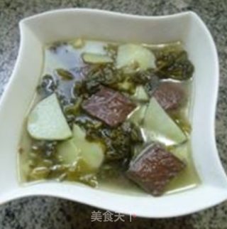 酸菜鹅血土豆汤的做法步骤：10
