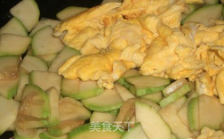 茭瓜炒鸡蛋的做法步骤：8