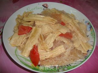 粉丝鱿鱼+腊肉焖豆角干的做法步骤：5