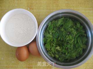 芹菜叶鸡蛋饼的做法步骤：1