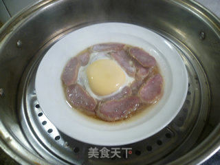 鸡蛋蒸香肠的做法步骤：9