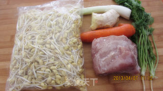 肉丝炒黄豆芽的做法步骤：1