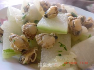 毛贝炒冬瓜的做法步骤：6