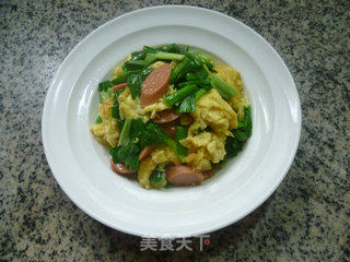 韭菜牛肉肠炒鸡蛋的做法步骤：11