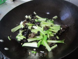 【木耳腐竹炒油菜】---美味小炒勺的做法步骤：7
