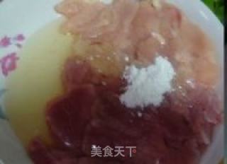 番茄肉片的做法步骤：2