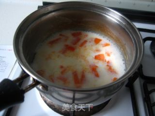 排毒养颜的女性十分钟早餐--【木瓜牛奶小圆子】的做法步骤：7
