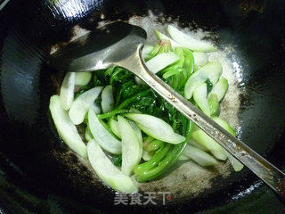 菠菜炒夜开花的做法步骤：11