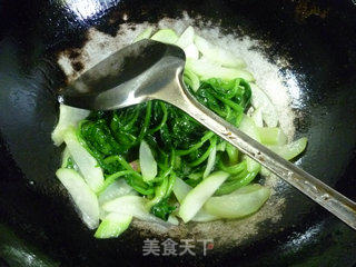 菠菜炒夜开花的做法步骤：14