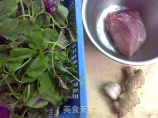 肉丝红苋菜的做法步骤：1