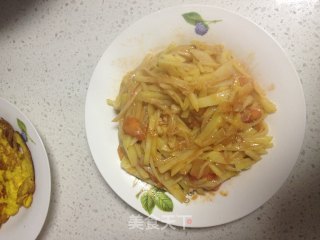 蒜香番茄土豆丝的做法步骤：3