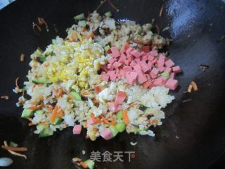 火腿炒饭的做法步骤：8