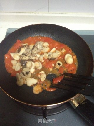 番茄蘑菇炒牛肉的做法步骤：8
