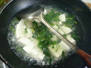 菜芯干鸡蛋豆腐汤的做法步骤：9
