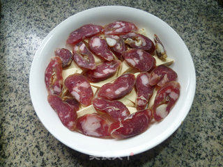 鸡蛋香肠蒸豆腐干的做法步骤：7