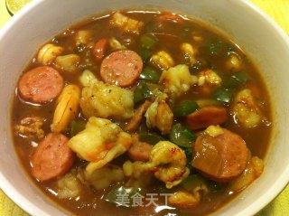 香肠海鲜稀饭的做法步骤：5