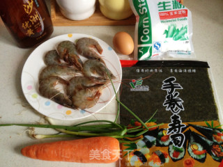 海苔虾卷的做法步骤：1