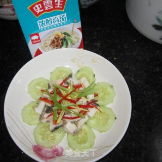 微波黄瓜鱼丁汤的做法步骤：7