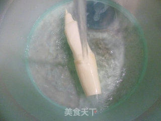 茭白炒君叠菜的做法步骤：2