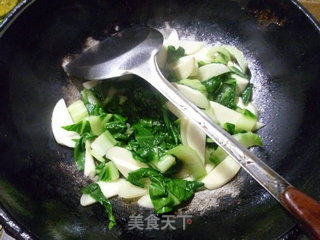 茭白炒君叠菜的做法步骤：11