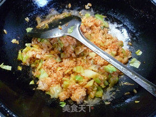 辣椒酱圆白菜炒饭的做法步骤：7