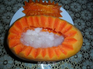 木瓜牛奶炖雪蛤的做法步骤：6