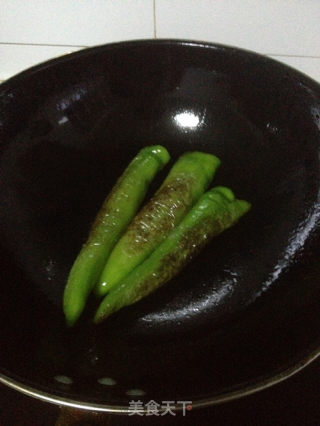 下饭菜——肉酿虎皮尖椒的做法步骤：3