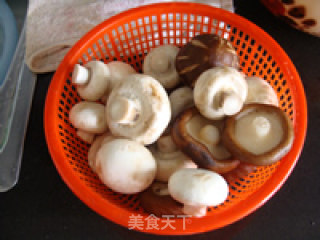 【双菇青菜汤年糕】的做法步骤：2