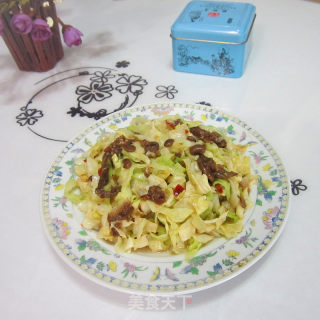 豆瓣酱炒圆白菜的做法步骤：7