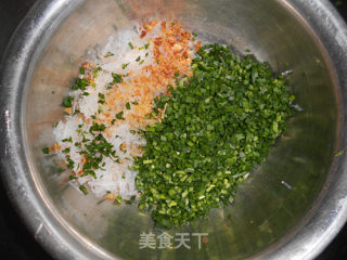 韭菜粉丝素火烧的做法步骤：2