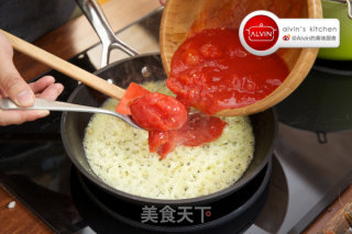 茄汁海鲜宽面的做法步骤：4