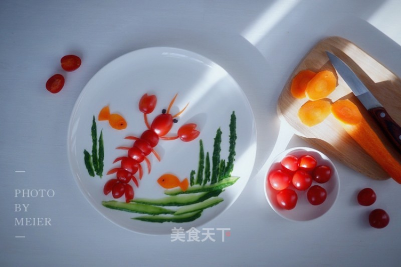 龙虾餐盘画的做法