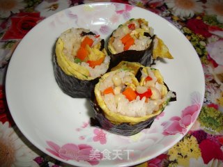 【紫菜蛋皮包饭】-----其实，米饭才是最好吃的食材的做法步骤：11