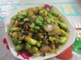 酸菜炒蚕豆的做法步骤：6