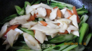 杏鲍菇炒油菜的做法步骤：8