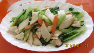 杏鲍菇炒油菜的做法步骤：10