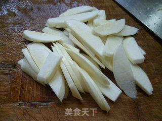 茭白风干肉炒荷兰豆的做法步骤：6