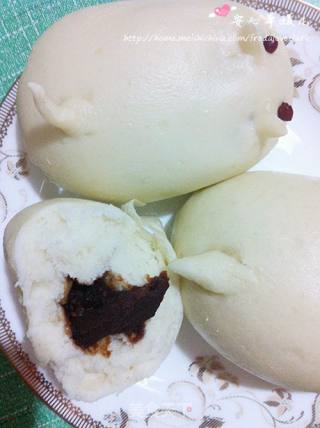 爱心早餐---肥鼠豆沙包的做法步骤：29