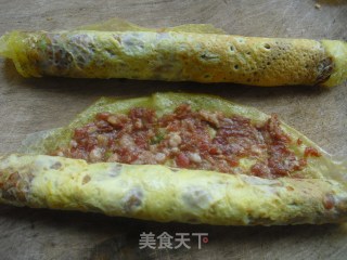 蛋皮肉卷的做法步骤：4