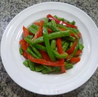 双椒炒梅豆的做法步骤：12